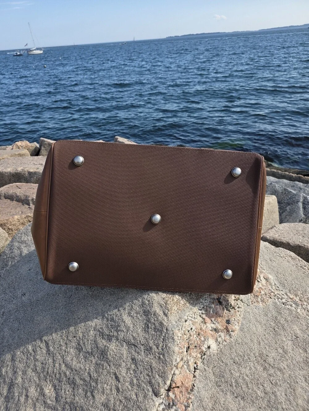 Kingport Industries Genuine Leather Wide Jaw Carpenter / Travel Bag